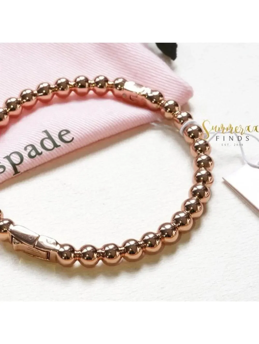 Kate Spade Golden Girl Ball Hinged Bangle Rose Gold - Picture 9 of 13